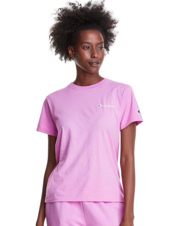 Camiseta Champion Mujer - Classic Script Logo ( Rosas ) 7810239-IN